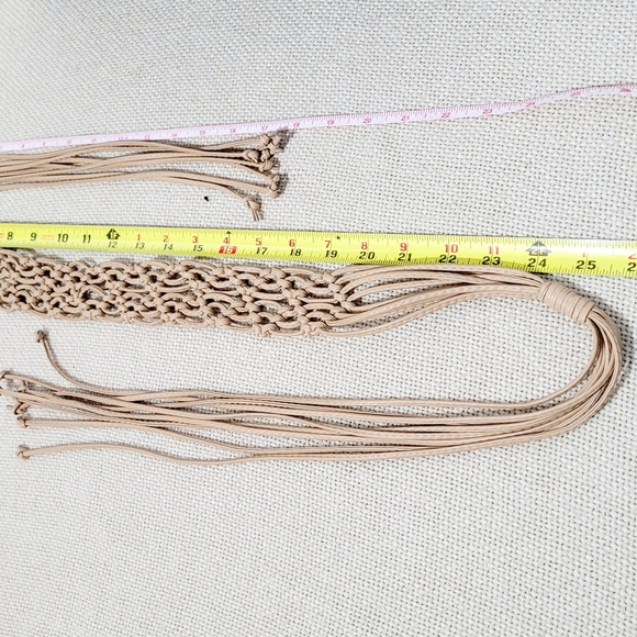Southwest Boho Braided Leather & Fringe Belt - Picture 7 of 8